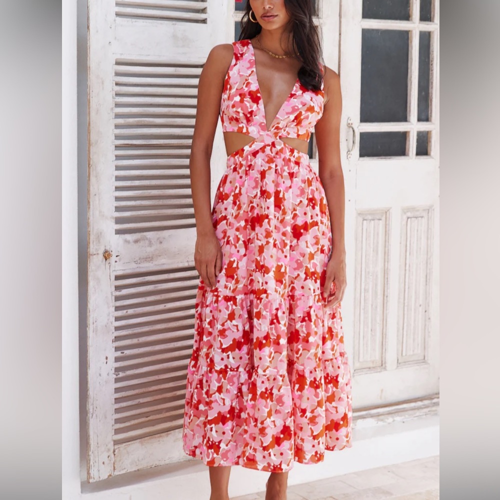 Hello Molly Love Maxi Dress Pink - L